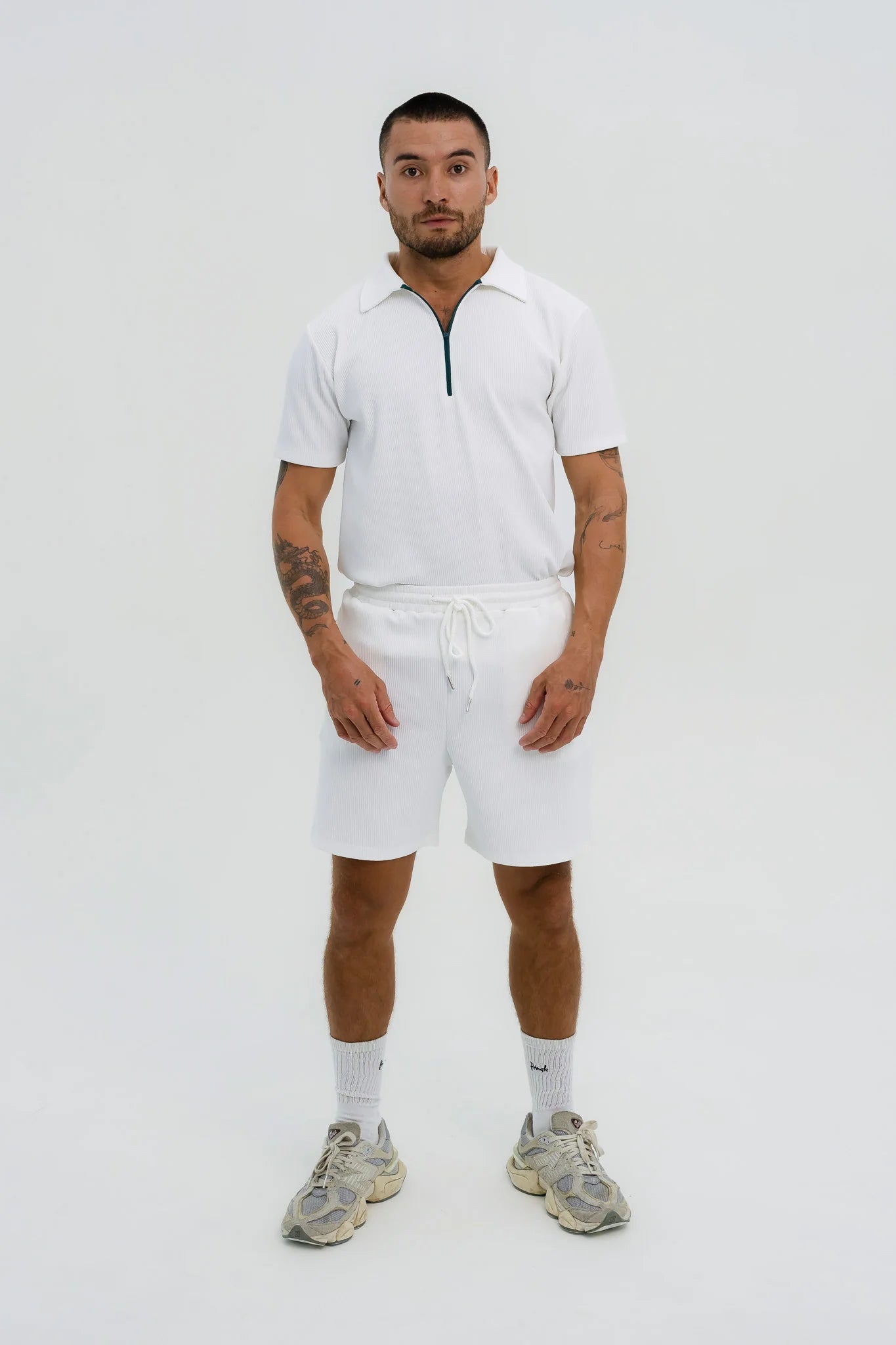 TWILM / RIBBED POLO SHORTS