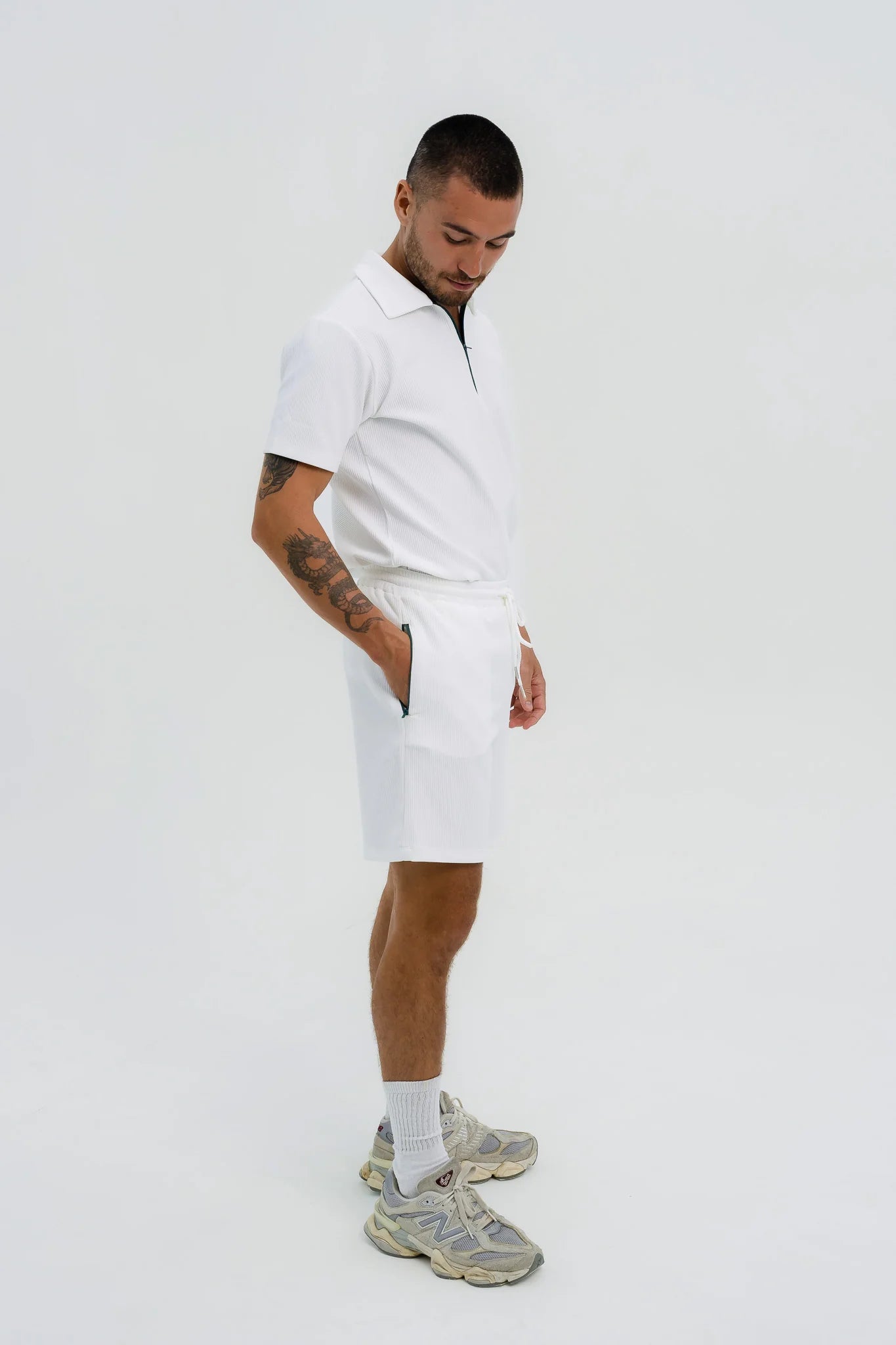 TWILM / RIBBED POLO SHORTS