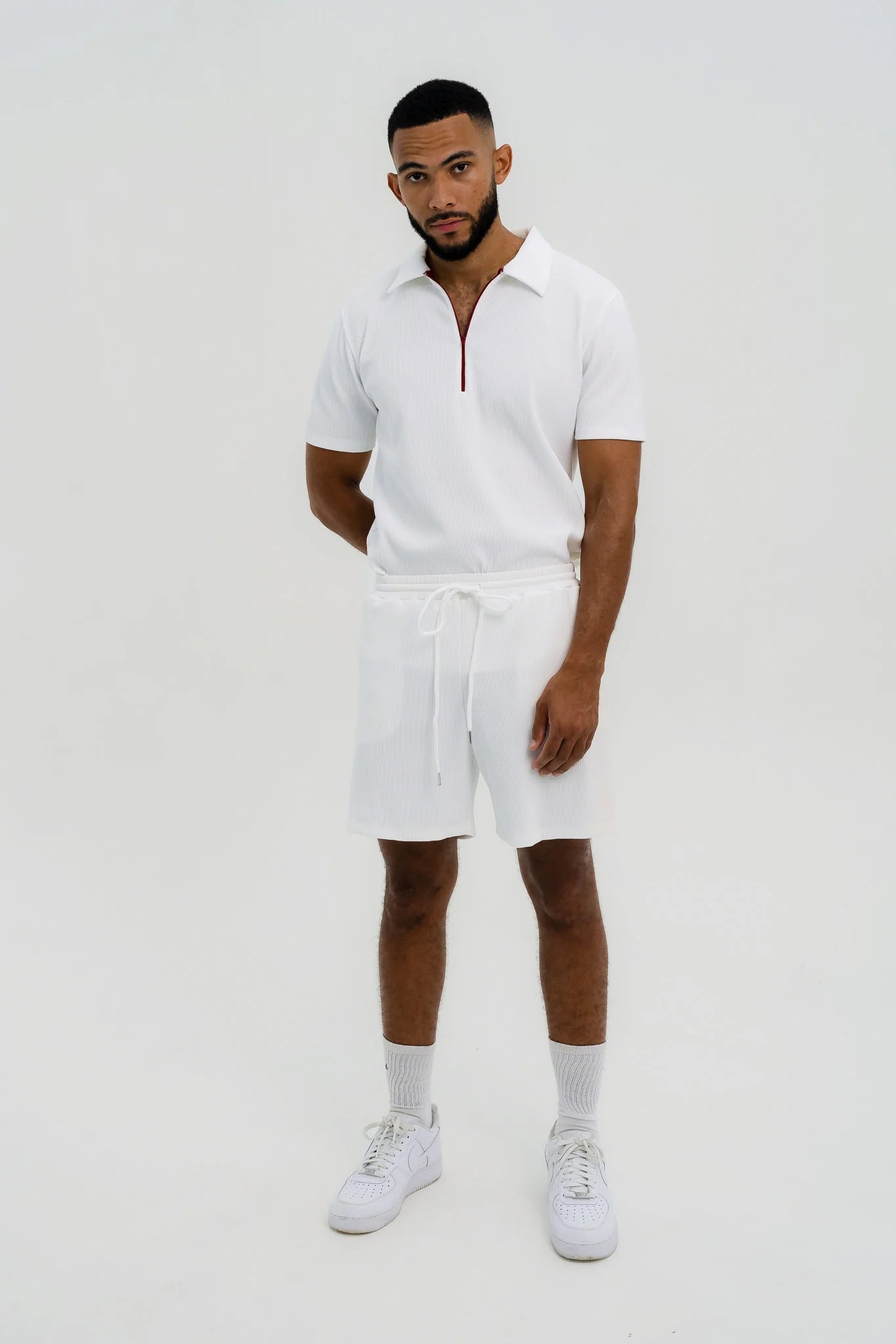 TWILM / RIBBED POLO SHORTS