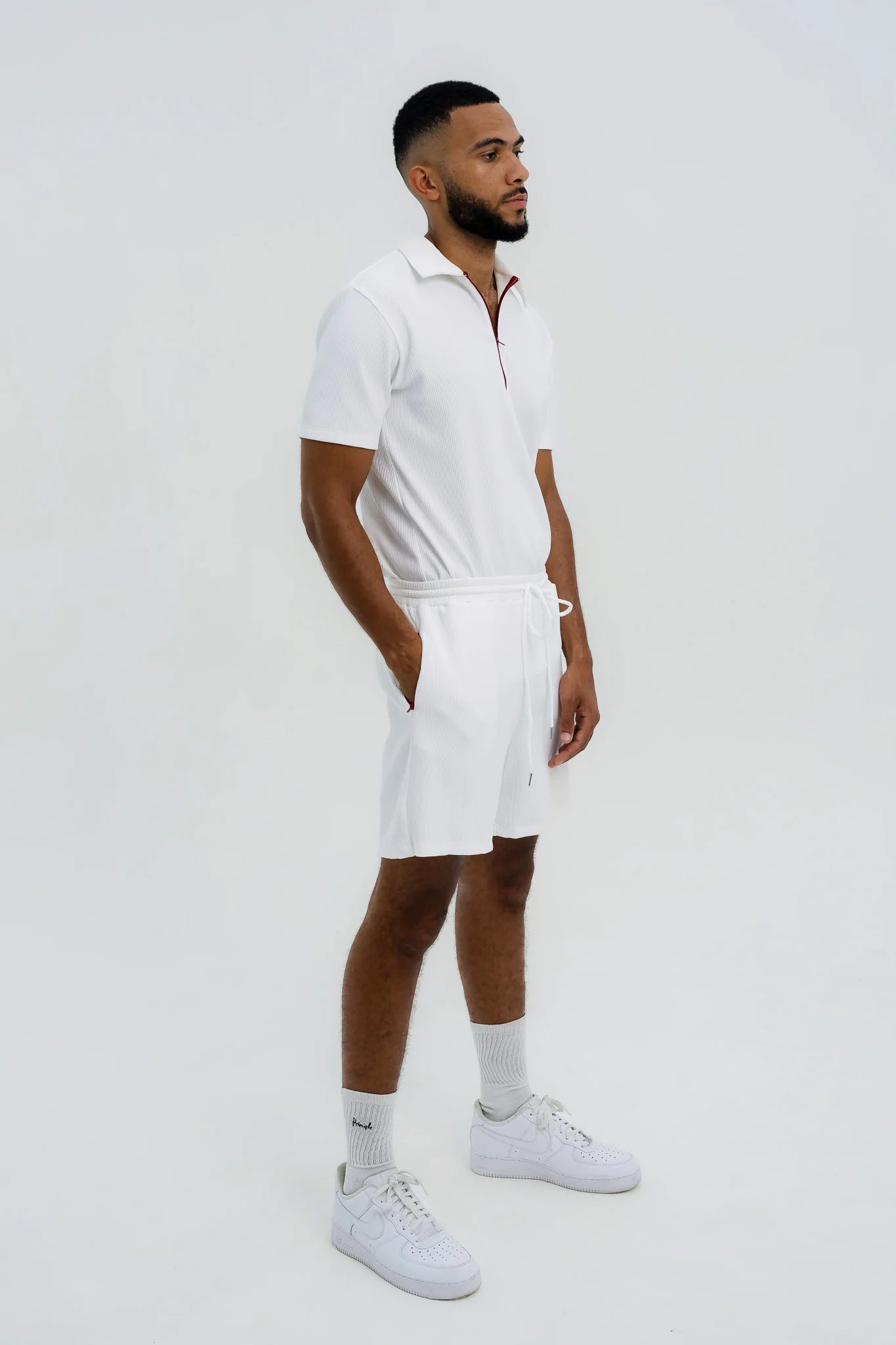 TWILM / RIBBED POLO SHORTS