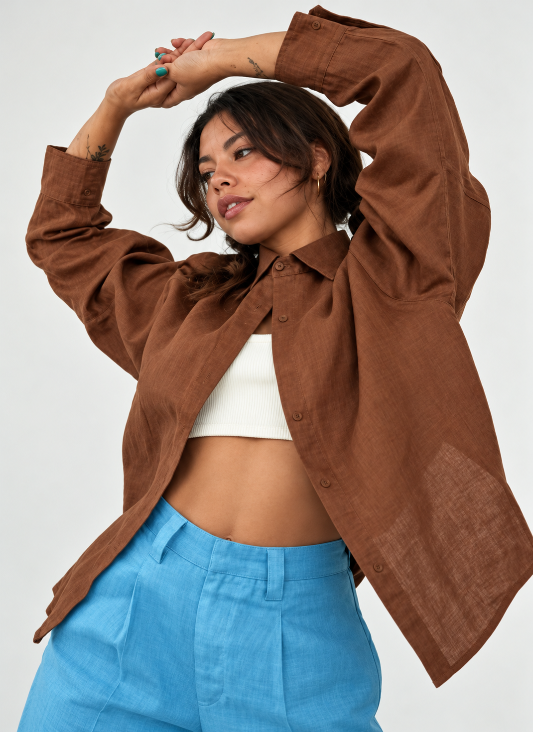BALM WEARS / LINEN BOXY BLOUSE