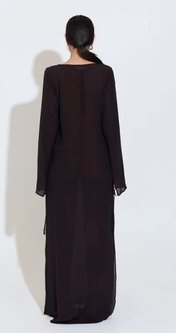SARA FOX / ROUX LONG SLEEVE DRESS COCOA