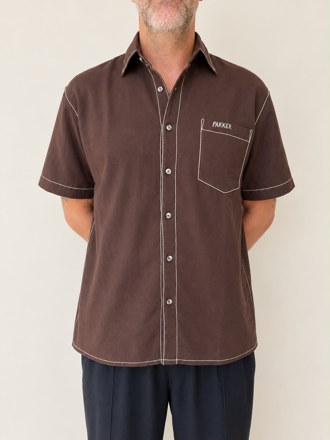 PARKER / FUNKY LINEN SHIRT WITH LOGO