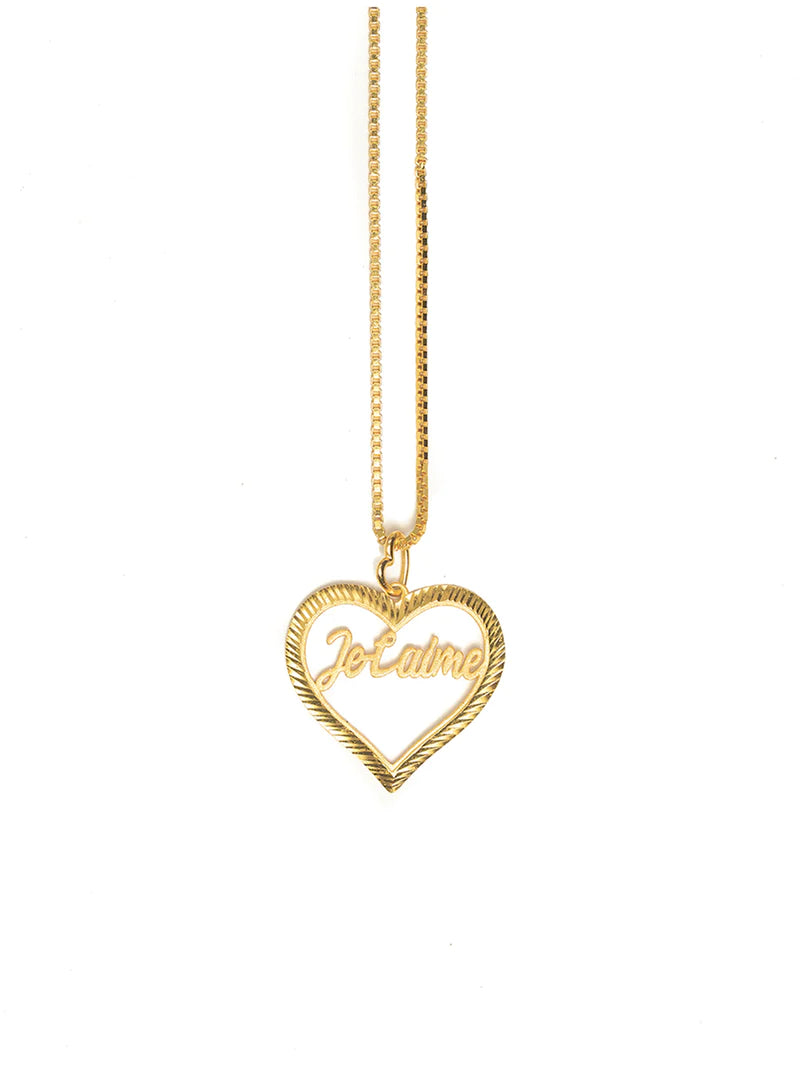 MERCII / JE T'AIME GOLD NECKLACE