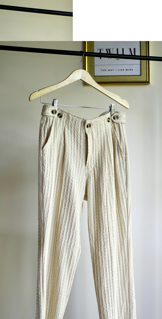 TWILM / EMBOSSED COTTON TROUSERS